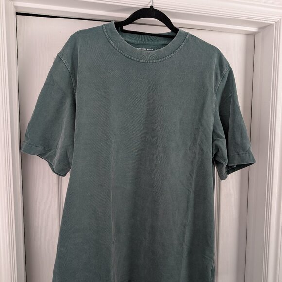 Abercrombie Men's Premium Heavyweight 2.0 Tee Green Large TALL - Picture 2 of 4